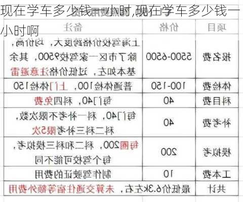 现在学车多少钱一小时,现在学车多少钱一小时啊