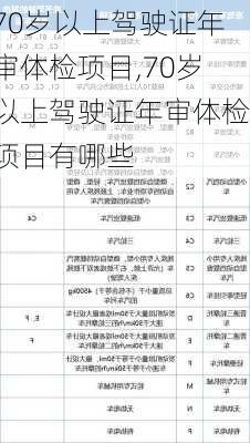 70岁以上驾驶证年审体检项目,70岁以上驾驶证年审体检项目有哪些