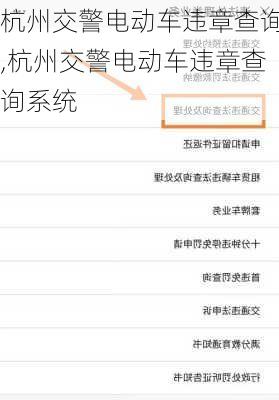 杭州交警电动车违章查询,杭州交警电动车违章查询系统