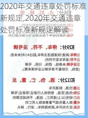 2020年交通违章处罚标准新规定,2020年交通违章处罚标准新规定解读