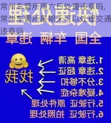 常州车管所周六日处理违章吗,常州车管所星期天可以处理交通违章吗